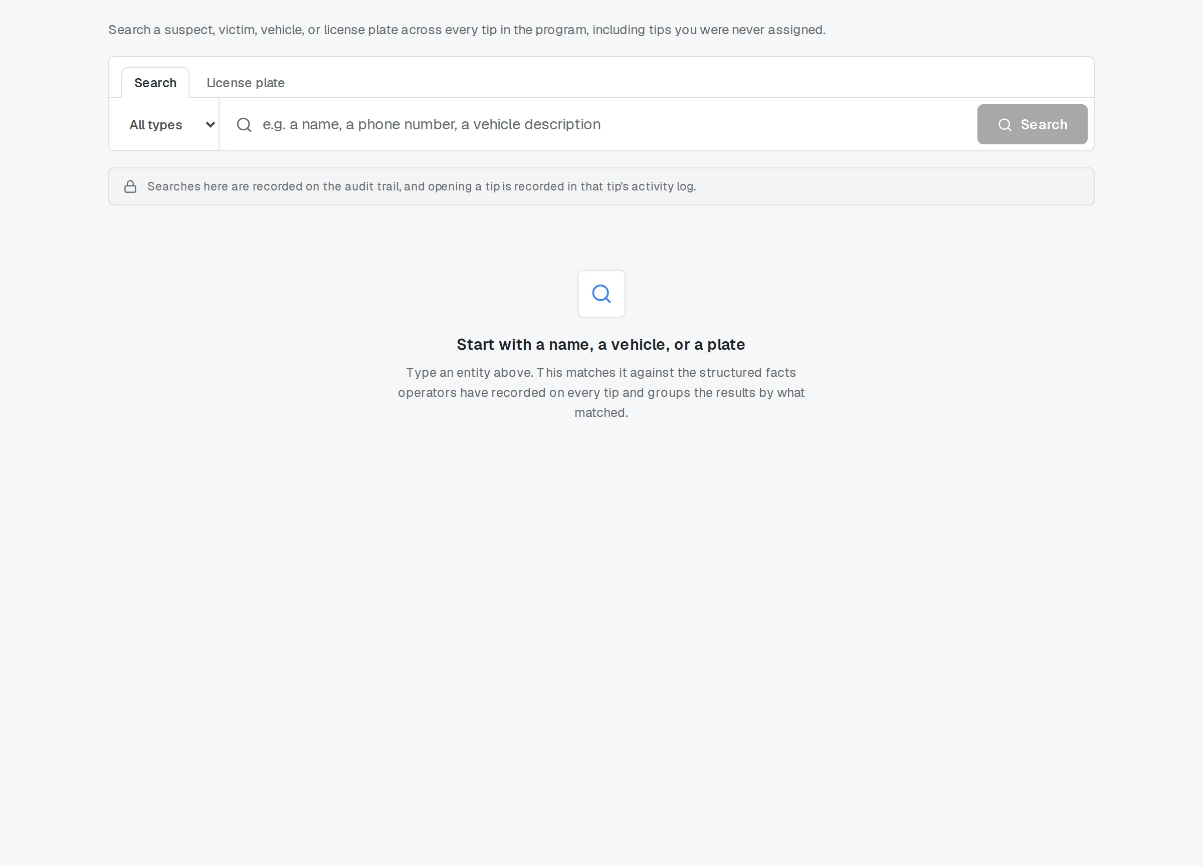 Entity Search across every tip.